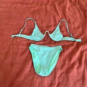 Tiffany blue high waisted bikini